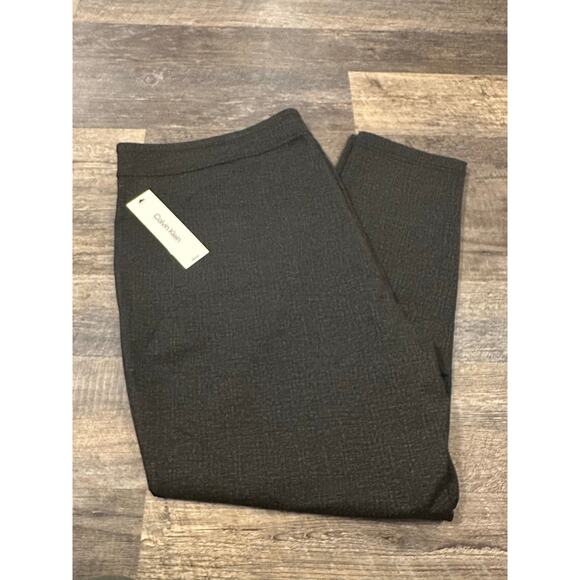 Calvin Klein Pants - Calvin Klein Women's Dark Gray Solid Slim Leg Textured Stretch Pants Size 2X NWT